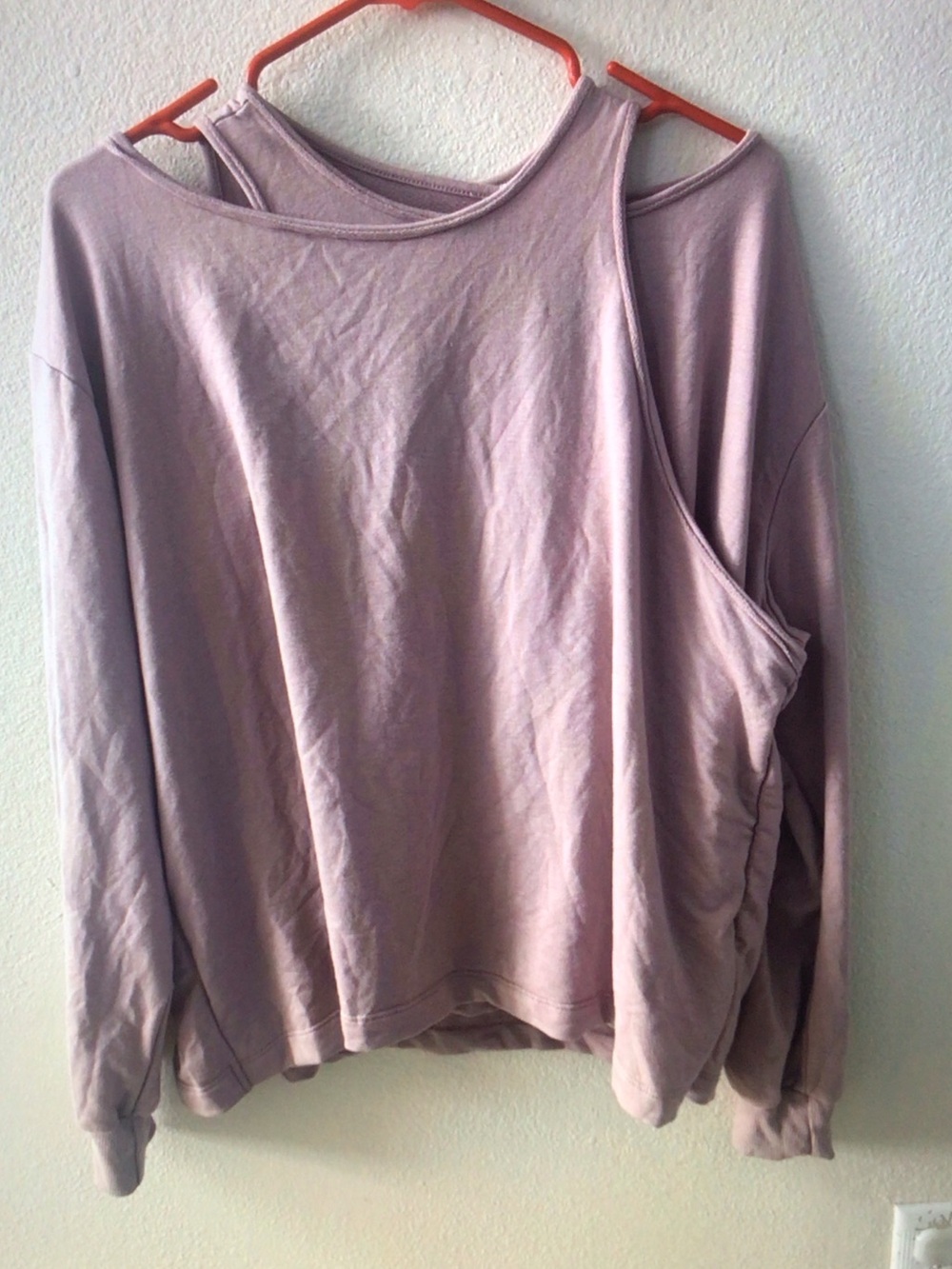 Project Social T Dusty Lavender Cold-Shoulder Sweatshirt